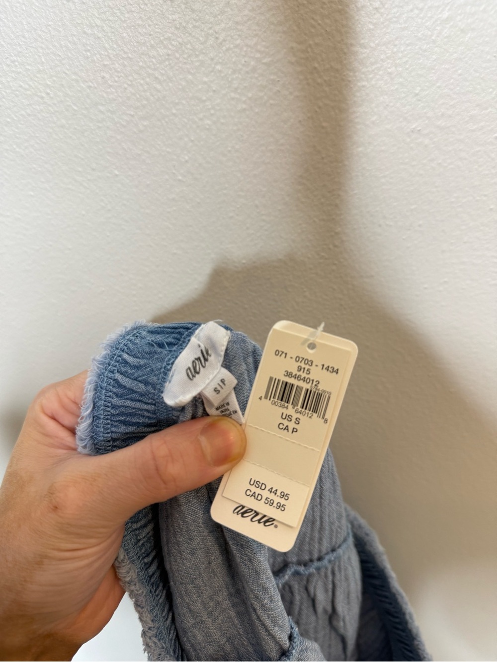 New Aerie Chambray Tiered Gauze 100% Cotton Twirly Fairy Cottagecore mini skirt - Picture 6 of 7